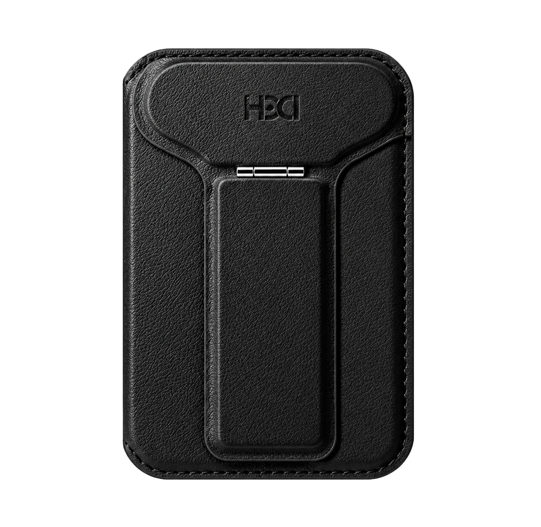 HDD Namib – Porte-cartes MagSafe avec Stand Intégré - Noir