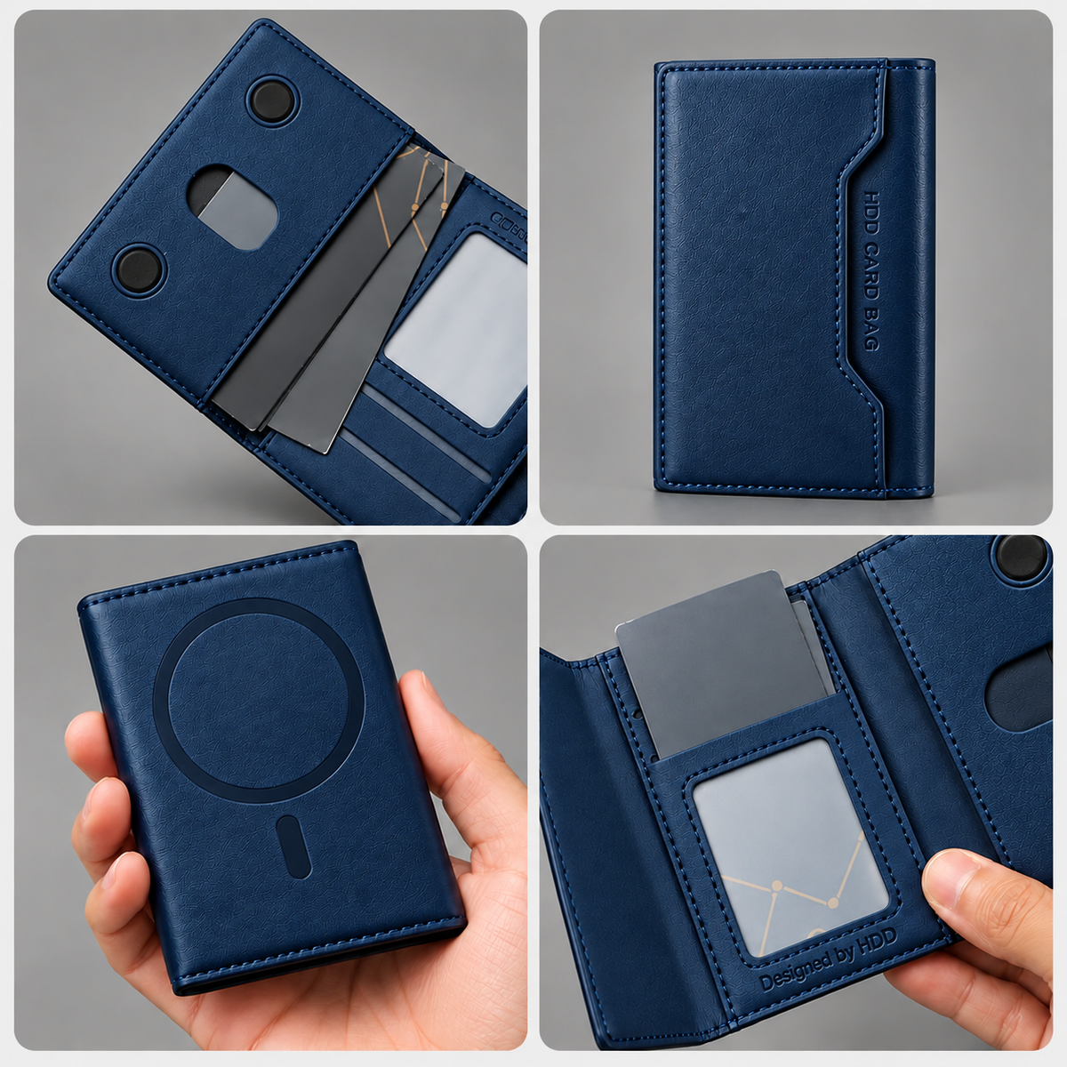 HDD Uyuni HS-013 – Porte-cartes MagSafe avec Stand - Bleu